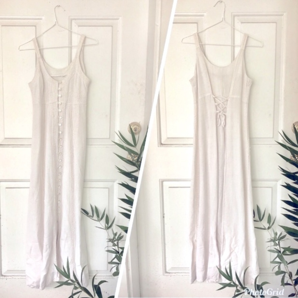 Vintage white button down dress